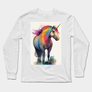 Chubby unicorn colors Long Sleeve T-Shirt